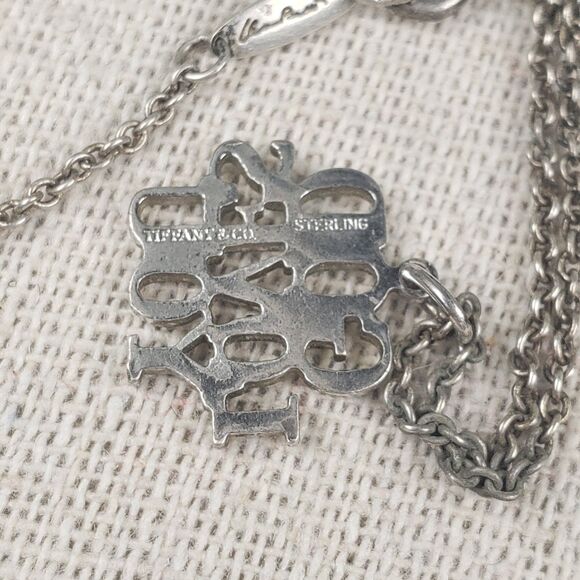 Tiffany & Co 925 Sterling Silver GOD LOVES YOU Pendant Necklace Vintage 1970 - Picture 13 of 16